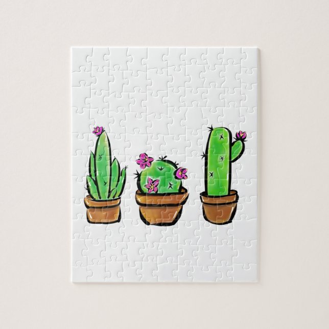Cute Cactus cacti succulents  Jigsaw Puzzle (Vertical)