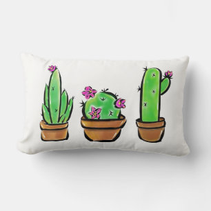 Cute Cactus cacti succulents  Lumbar Cushion