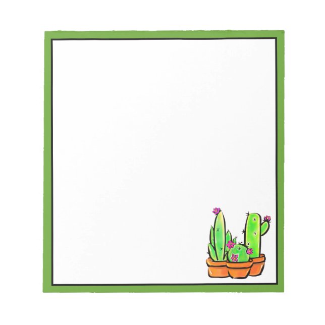 Cute Cactus cacti succulents  Notepad (Front)