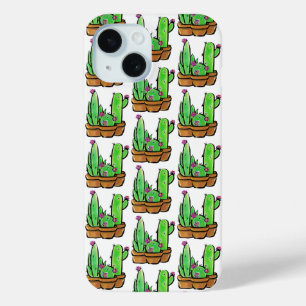 Cute Cactus cacti succulents pattern  iPhone 15 Case