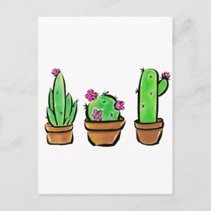 Cute Cactus cacti succulents Postcard