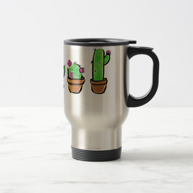 Cute Cactus cacti succulents  Travel Mug (Right)