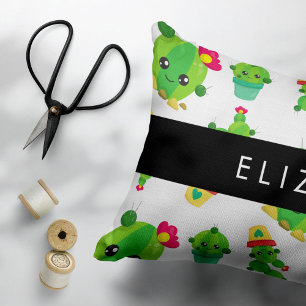 Cute Cactus, Cactus Pattern, Succulent, Your Name Pillowcase