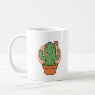 Cute Cactus Cartoon PNG Kawaii Plant Clipart Coffee Mug