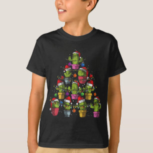 Cute Cactus Christmas Tree Succulent Cactus Xmas T-Shirt