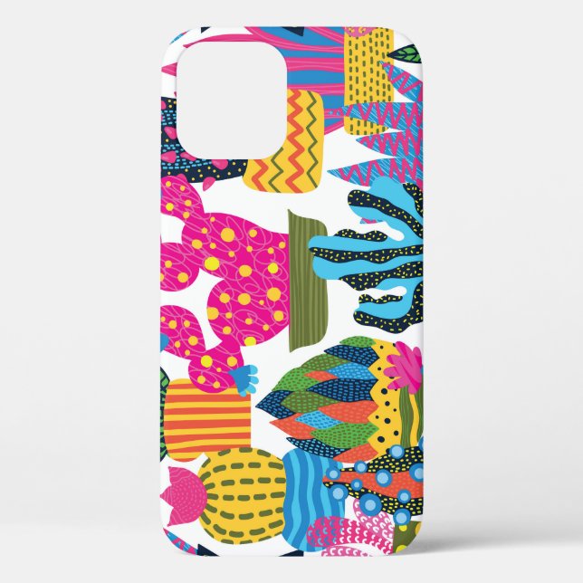 Cute Cactus: Colourful Seamless Fun Case-Mate iPhone Case (Back)