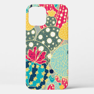 Cute cactus. Colourful seamless pattern. iPhone 12 Case