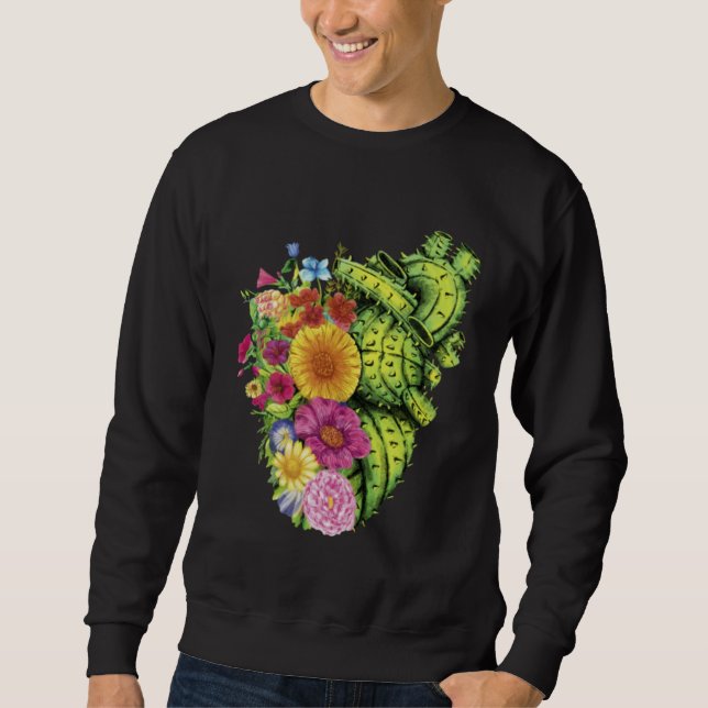 Cute Cactus Desert Flower Heart Cacti Succulents P Sweatshirt (Front)