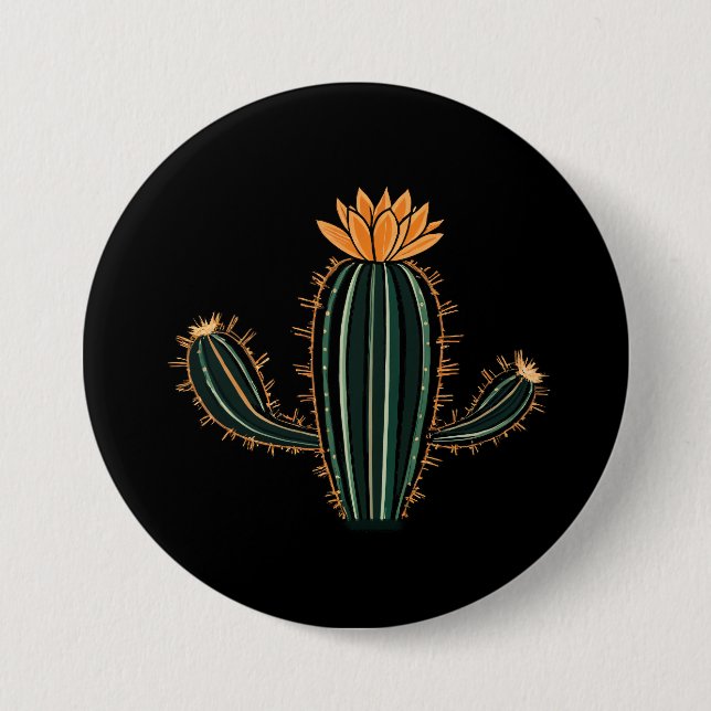 Cute Cactus Desert Plant Design - Large Button (Front)