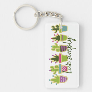 Cute cactus design key ring