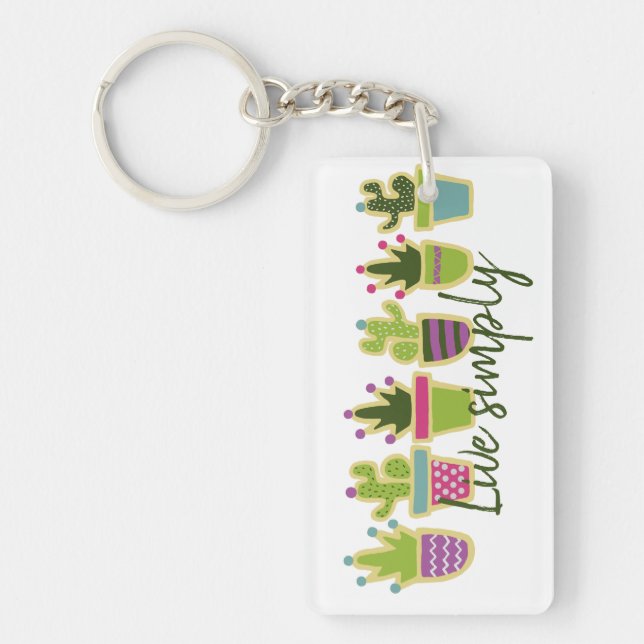 Cute cactus design key ring (Front)