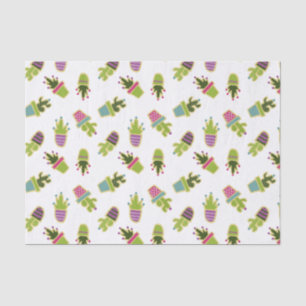 Cute cactus design with custom background colour tissue paper
