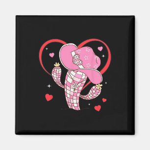 Cute Cactus Disco In Valentine's Day For Women And Magnet