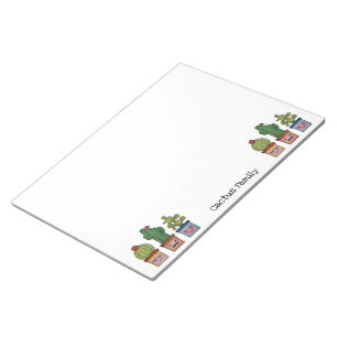 Cute Cactus Family In Watercolor Notepad