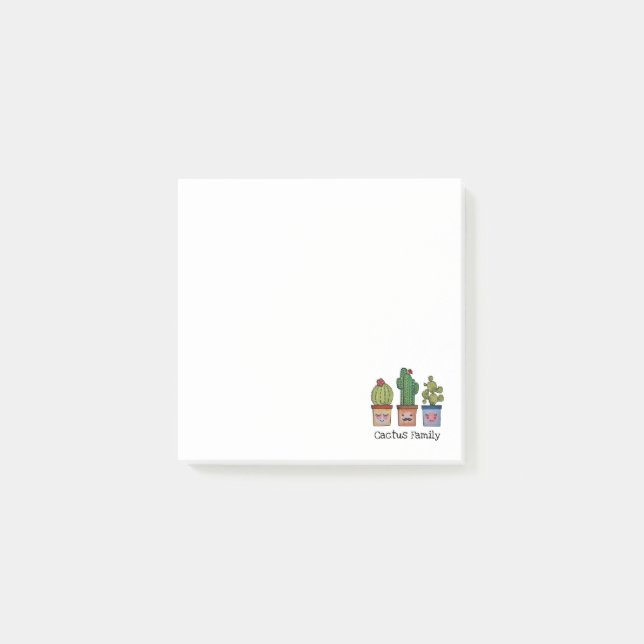 Cute Cactus Family In Watercolor Post-it Notes (Front)