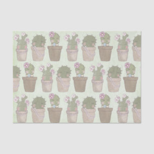 Cute Cactus Girls Wearing Jewellery Pattern Tissue Paper