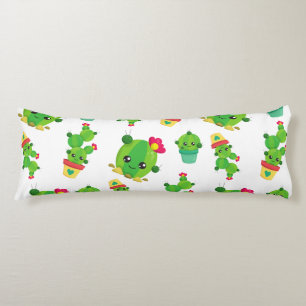 Cute Cactus, Green Cactus, Cactus Pattern Body Cushion