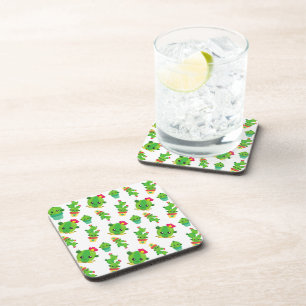 Cute Cactus, Green Cactus, Cactus Pattern Coaster