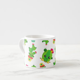 Cute Cactus, Green Cactus, Cactus Pattern Espresso Cup