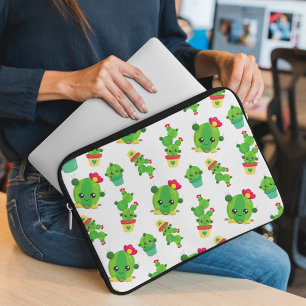 Cute Cactus, Green Cactus, Cactus Pattern Laptop Sleeve