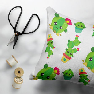 Cute Cactus, Green Cactus, Cactus Pattern Pillowcase