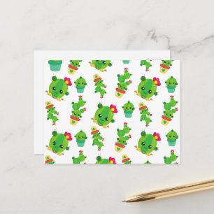 Cute Cactus, Green Cactus, Cactus Pattern Postcard