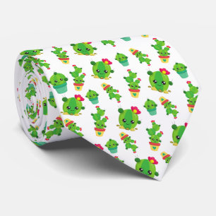 Cute Cactus, Green Cactus, Cactus Pattern Tie