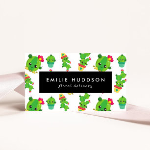 Cute Cactus, Green Cactus, Floristry, Flower Shop Business Card