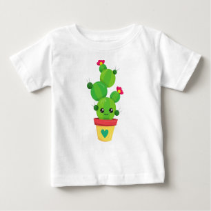 Cute Cactus, Green Cactus, Kawaii Cactus, Flowers Baby T-Shirt