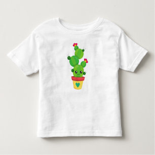 Cute Cactus, Green Cactus, Kawaii Cactus, Flowers Toddler T-Shirt