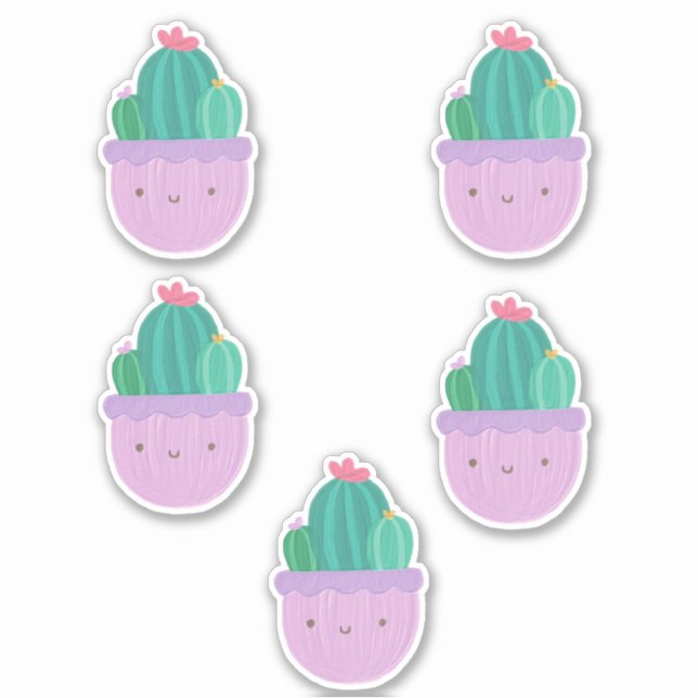 Cute Cactus In Pastel Colour (Front)