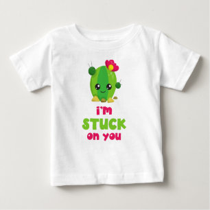 Cute Cactus, Kawaii Cactus, I'm Stuck On You Baby T-Shirt