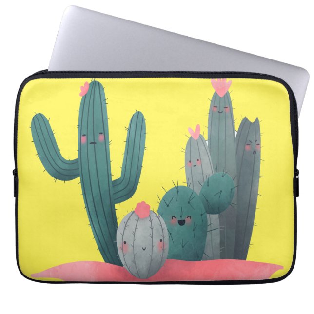 cute Cactus Laptop Sleeve (Front)