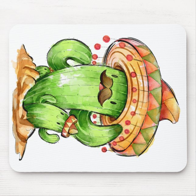 cute Cactus Mouse Pad (Front)