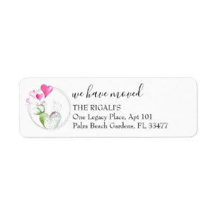 Cute Cactus Moving Announcement Return Address Label