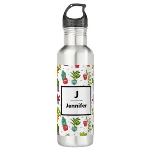 Cute Cactus Nature Succulents Pattern 710 Ml Water Bottle