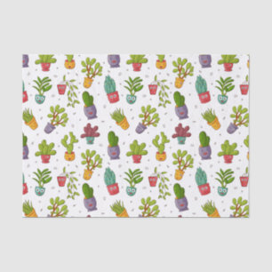 Cute Cactus Nature Succulents Pattern Tissue Paper