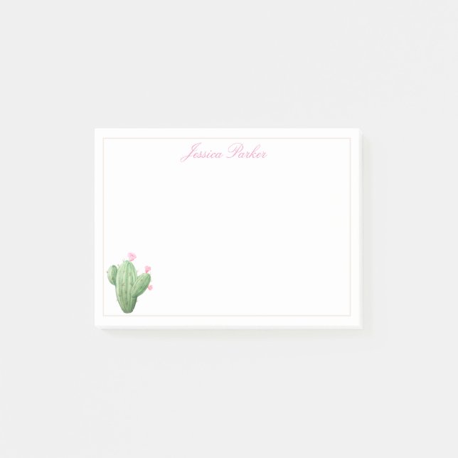 Cute Cactus on White Background Post-it Notes (Front)