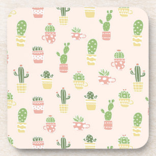 Cute Cactus Pattern Coaster