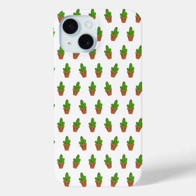 Cute Cactus Pattern Mobile Cover (Back)