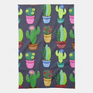 Cute Cactus Pattern Tea Towel