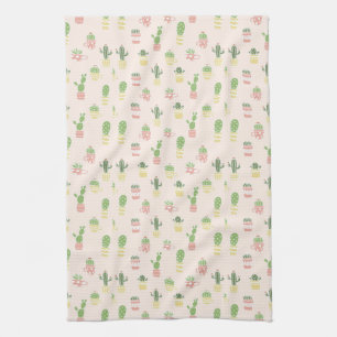 Cute Cactus Pattern Tea Towel
