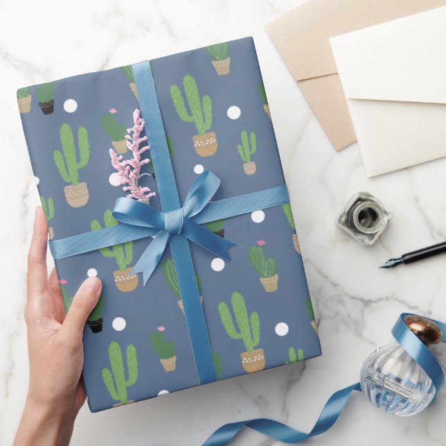 Cute Cactus Pattern Wrapping Paper (Gifting)