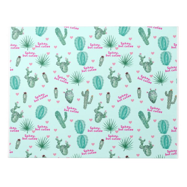 Cute Cactus Patterned Notepad (Front)