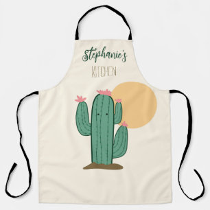 Cute Cactus Personalized Kitchen Apron