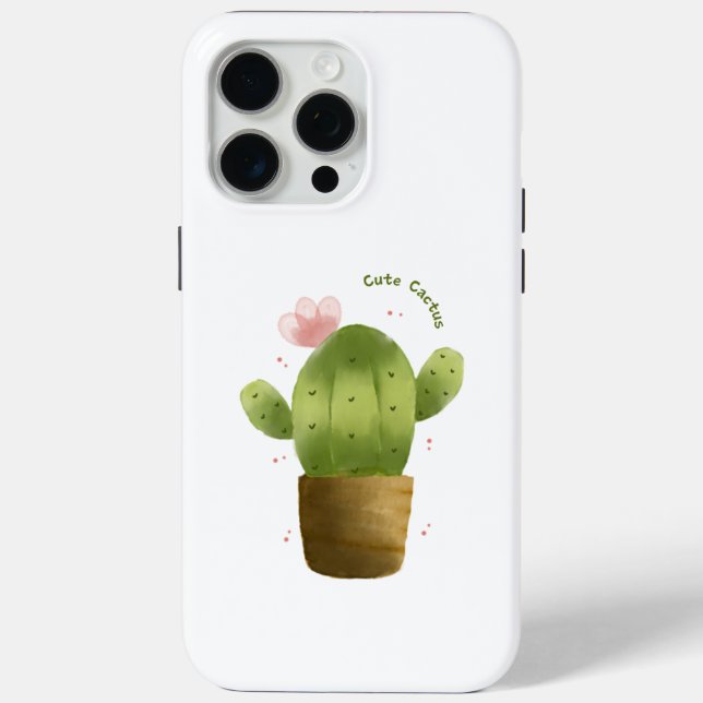 Cute Cactus Phone Case – Kawaii Plant Design (Back)