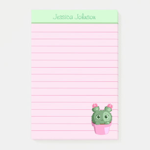 Cute Cactus Plant Personalised Lined Notepad