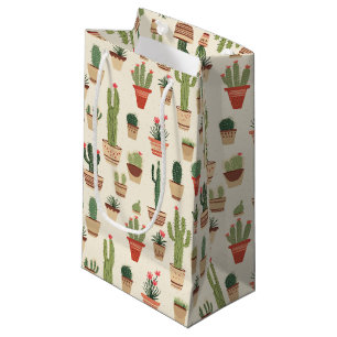 Cute Cactus Pota Custom Gift Bag - Small, Glossy