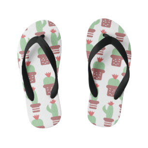 Cute Cactus Potted Plants Kid's Thongs