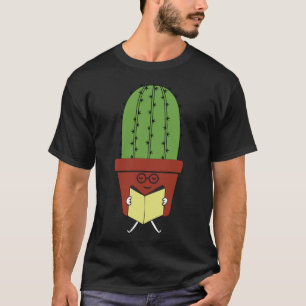 Cute Cactus Reading Books Funny Book Lover Reader T-Shirt